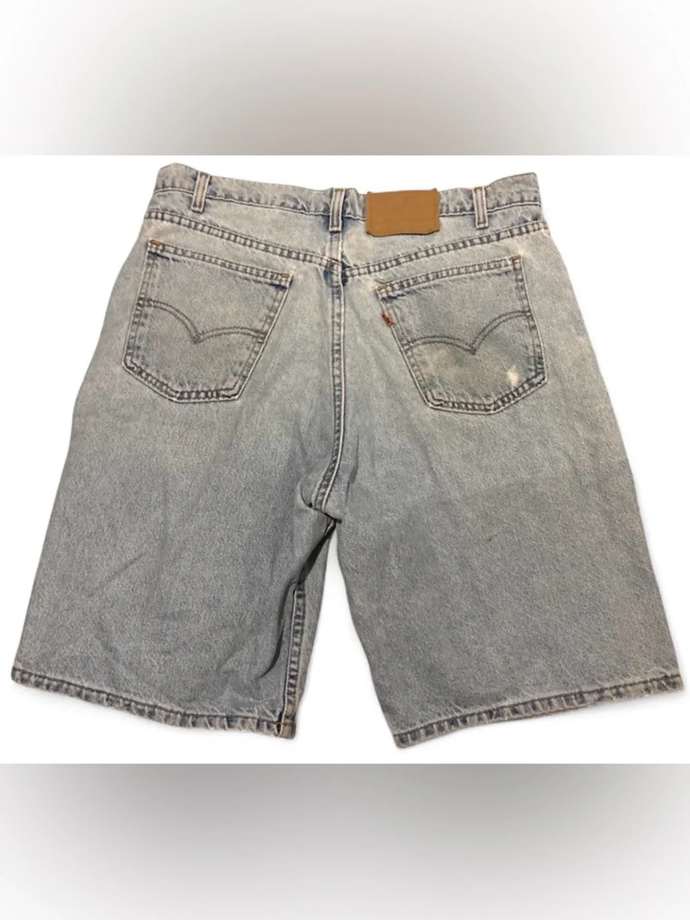Vtg Levi’s Orange Tab Jorts Made USA Blank Brown Leather Patch 36” Factory 515